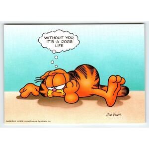 Vintage 1978 Garfield Comic Postcard Jim Davis 'It's a Dog's Life'